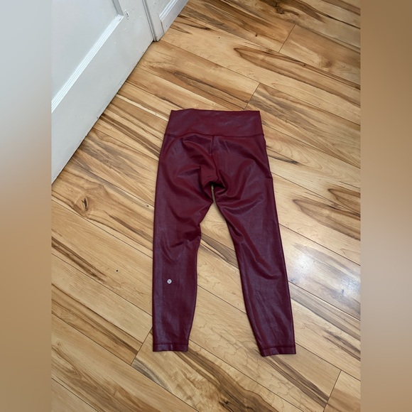 Lululemon Wunder Train High-Rise Radiate Foil Print Red Merlot - Picture 5 of 6